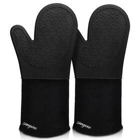 B08fx63cnz Sungwoo Extra Long Silicone Oven Mitts Heat Resistant Bbq Baking Cooking Gr
