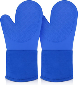 Sungwoo Silicone Oven Mitts Durable Heat Resistant Gloves Royal Blue