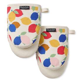 Sur La Table 028332837194 Kitchen Essentials Lemon Zest Citrus Fruit Mini Oven Mitt 2-pack Set Heat Re