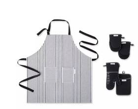 Sur La Table 769924683682 5 Piece Kitchen Set - Apron Oven Mitt Potholder 2 Mini Mitts