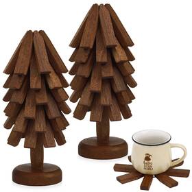 Suzile-trivets-2 Suzile 2 Set Wooden Trivets For Hot Dishes 6 Layers Tree Shape Trivet Valentineft