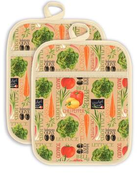 Potholder1119-11 Swooflia 100% Cotton Pot Holders 2 Pack Set For Kitchen With Pockets - Cute 440 F Heat