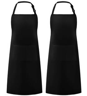 Syntus 713923327412 Adjustable Bib Apron With 2 Pockets 26.80 33.10 Inch Basic Black