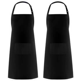 Hk080 Syntus 2 Pack 100% Cotton Adjustable Bib 26.80 33.10 Inch Basic Black