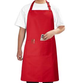 Ka01r Syntus Chef Apron For Men Women Kitchen Cooking 33.07 26.77 Inch Basic Red