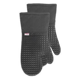 T-fal 445001464421 Charcoal Waffle Silicone Oven Mitt Set 2-pack