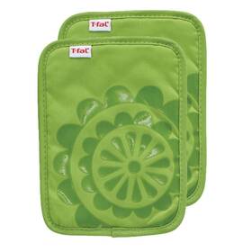 T-fal Textiles 072894971612 2-pack Medallion Design 100% Cotton And Silicone Pot Holder - Heat-resi
