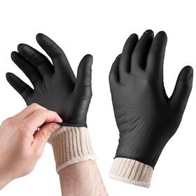 Tackleit 060887690546 Bbq Gloves 2 Cotton Glove Liners And 50 Disposable Nitrile For Cooking Baking