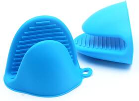 Som01 Tacomynxify Home Use Silicone Oven And Microwave Mitts Heat-resistant Kitchen Blue