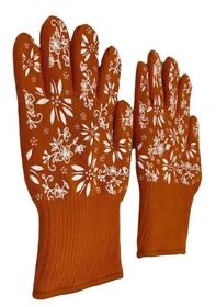 K47973 Temp-tations Oven Gloves With Silicone Accents Spice Size S New