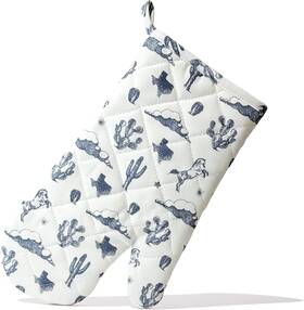 B08n4fbvzg Texas Love Ca Oven Mitt With Blue Horse Cactus Clouds And White Pattern