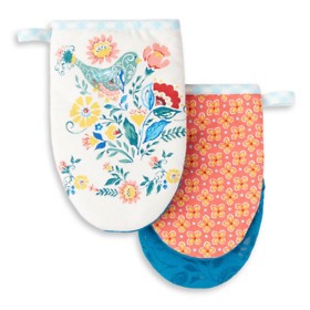 The Pioneer Woman Mazie Mini Mitt Set Multicolor 5.5inch.w X 8inch.l 2 Piece New