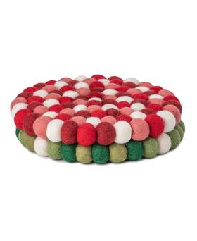 84-00001 Thirstystone Felted Pom Trivets-set Of 2 - Multi