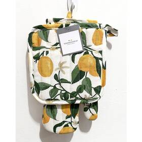 Threshold 191908842356 Nwt - Lemon Printed Potholder And Oven Mitt 2 Piece Set