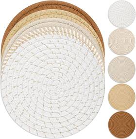 Ts-5-2 Tidponra Trivet Mats Set For Hot Dishes 5 Heat Resistant Pot Holders Brown