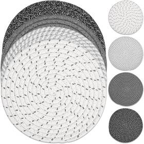 Ts-8-4-1 Tidponra 8 Inch Trivets Set For Hot Dishes 4 Heat Resistant Pot Holders Kitchen Counter Tab