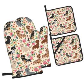 Tiehrpr 021233451620 Versainsect Oven Mitts And Pot Holders Heat Resistant 4 Pcs Sets Waterproof Nons