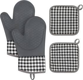 Tifanso 445031469441 Plaid Oven Mitts And Pot Holders 4-piece Set Gloves Heat Res