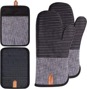 Tiptap 445001082052 4pcs Oven Mitts Kitchen Set Non Slip Cotton Mitt And Po