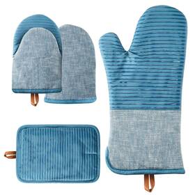 Tiptap 716032684643 Kitchen Oven Mitts 4pcs Set- Non-slip Cotton Mitt And Pot Holders