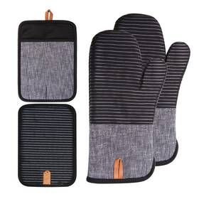 Tiptap 716032684650 Oven Mitts 4pcs Kitchen Set Non Slip Cotton Mitt And Pot Ho