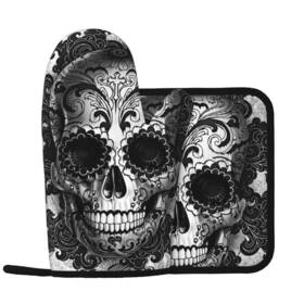 Tmvfpyr 713499687381 Cooking For Kitchen Baking Sugar Skull Oven Mitts And Pot Holders Sets Nonslip