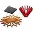 Toa-03red Lemouton Noir Portable Silicone Trivet Set Of Three