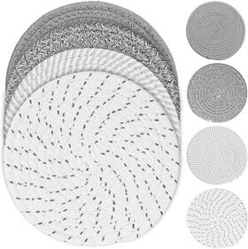 Trivets-4-8 Tocizhka 8 Inch Trivets For Hot Pots And Pans 4 Pack Pads Kitchen Counter Gray