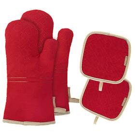 572f Tormays 791334222984 4pcs Oven Mitts And Pot Holders Set Heat Resistant Glove Soft Cotton Lining