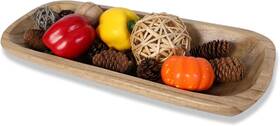 Length-19 Tormays Home 2280117 Wood Dough Bowl Hand Carved Decorative Bowls Inch Natural Color