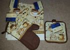 Towels Oven Mitt Glove Holders Home Collection New 5 Pcs Pot Set Coffee Cool 100 Cotton 639277025753