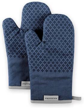 X12.5 Town & Country 028332693905 Kitchenaid Asteroid Oven Mitt Set 7 Inch Blue Willow 2 Piece