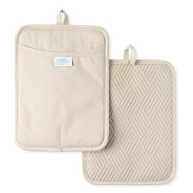 500f Town & Country Basics 028332828239 Basketweave Soft Silicone Pot Holder 2-pack Set Heat Resistant Up To