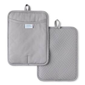 500f Town & Country Basics 028332828253 Basketweave Soft Silicone Pot Holder 2-pack Set Up To Flexible Silicon