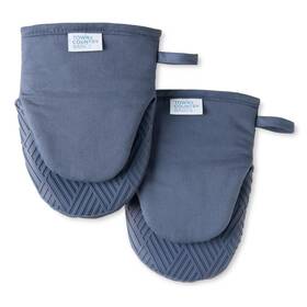 Town & Country Basics 028332828345 Basketweave Soft Silicone Mini Oven Mitt 2-pack Set Heat Resistant Up To 500