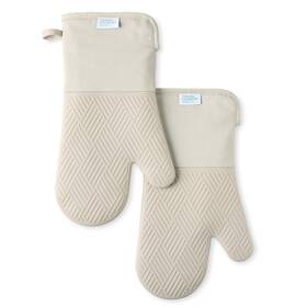 500f Town & Country Basics 028332828376 Basketweave Soft Silicone Oven Mitt 2-pack Set Up To Flexible