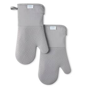 500f Town & Country Basics 028332828390 Basketweave Soft Silicone Oven Mitt 2-pack Set Up To Flexible