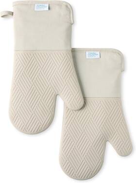 Town & Country Basics 313052729745 And Basketweave Soft Silicone Oven Mitt 2-pack Set Heat Resis