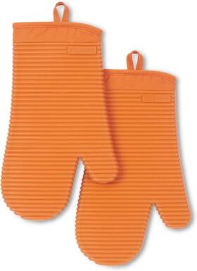 Town & Country Living 028332799270 Kitchenaid Ribbed Soft Silicone Oven Mitt 2-pack Set 7.5 Inch X13 Honey