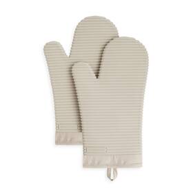 Town & Country Living 313095793734 Kitchenaid Ribbed Soft Silicone Oven Mitt 2-pack Set Milkshake Tan 7.5 Inch X13