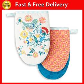 Town & Country Living 744110862072 The Pioneer Woman Mazie Mini Mitt Set Multicolor 5.5 Inch W X 8 L 2 Piece