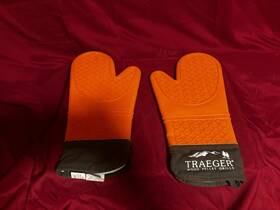 Traeger 634868912399 Orange Bbq Oven Mitts Silicone Cotton Lining Pair Of 2 - Discontinued