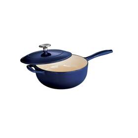 80131 Tramontina 735343490262 Covered Saucier Enameled Cast Iron 3-quart Gradated Cobalt 80131/0