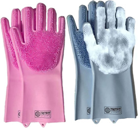 Tritfit Sports Multi-purpose Reusable Silicone Gloves Appx 300g Per Pair For Dis