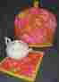 Trivet-11 Handmade Pink Lt Orange Yellow Floral Quilted Tea Cozy X13 New-homemade 2