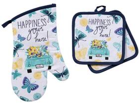 4pg1115o893358382899394054 Tthomegoods Butterfly Oven Mitt And Potholders 3pc Kitchen Linen Set Flowers Free Shipping