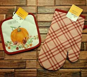97ww916hhnai899246m94s78523 Tthomegoods Oven Mitt And Potholder 2 Pc Set Grateful Autumn Harvest Pumpkins Free Shipping