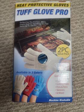 Tuff Glove Pro 814387026788 One Pair Beige Hot Surface Protective Gloves For Kitchen And Bbqs