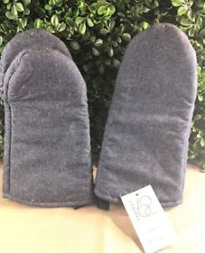 Two 2 Project 62 Cotton Chambray Oven Mitts Denim Blue 100% New