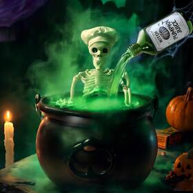 92330281machqy5w21 Uilatyu Halloween Decorations Indoor - Cauldron Bowl Witch Decor With Floating Green